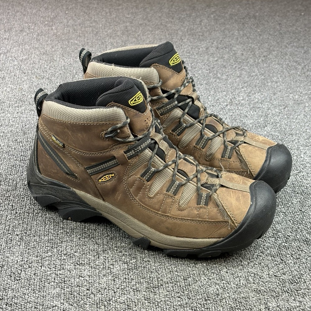 KEEN Targhee II Mid Waterproof Hiking Boots Brown Leather Mens 13 1008418